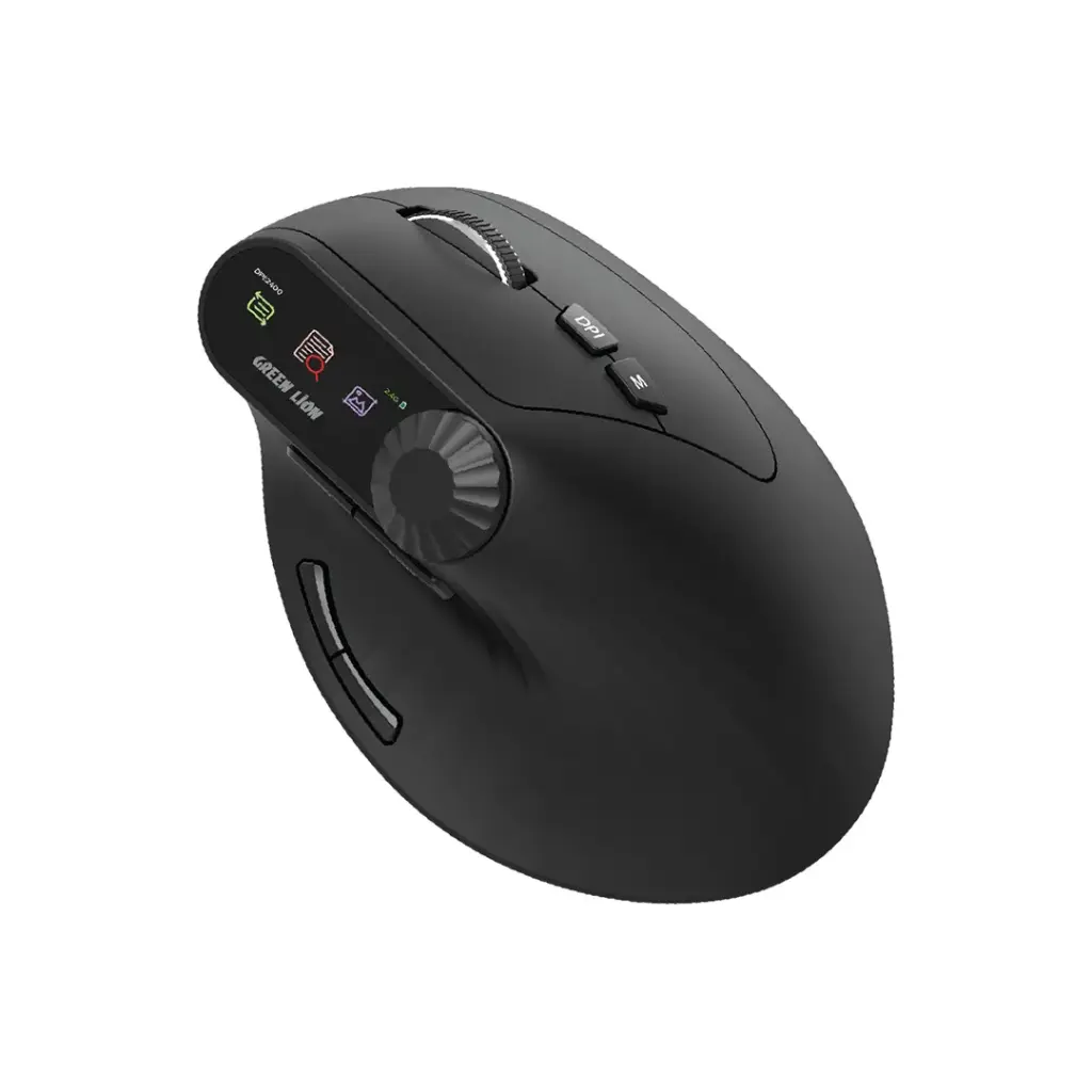 Green Lion Smart OLED Vertical Mouse - Black