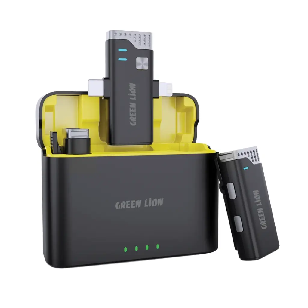 Green Lion 3 IN 1 360 Microphone USB-C Lightning - Black